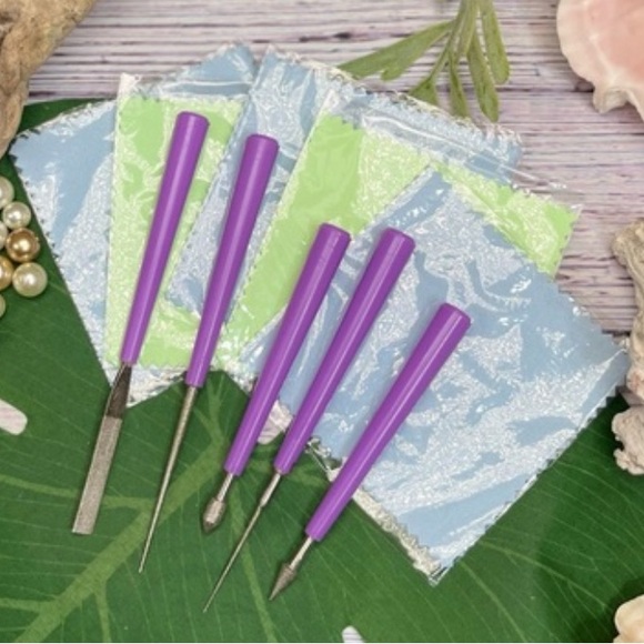 25pc DIAMOND TIPPED BEAD REAMERS & POLISHING CLOTHS JEWELRY MAKING BUNDLE LOT - Picture 15 of 16